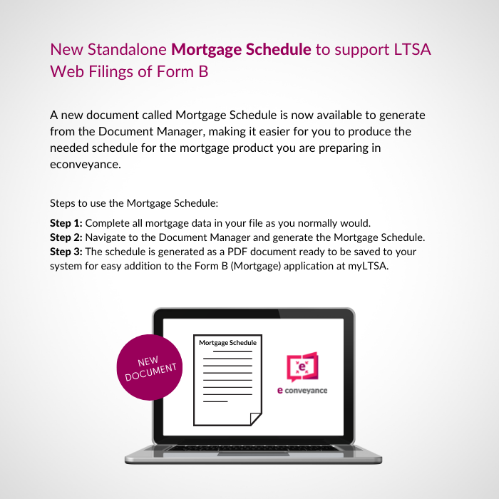 New Standalone Mortgage Schedule